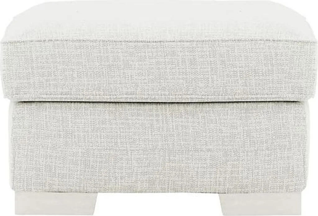 Pouf blanc en simili cuir Avos-Vitolini, assise rembourrée chic