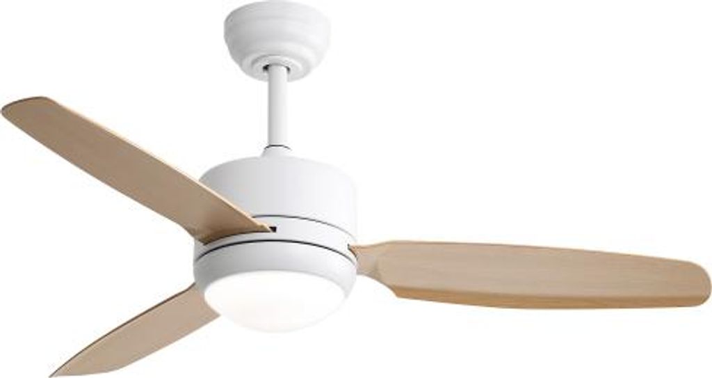 Deckenventilator Weiss 116.8x116.8x54 cm 46 Zoll Mit LED Licht 3 ABS Fluegel 6 Geschwindigkeiten DC Motor Fernbedienung Fuer Schlafzimmer