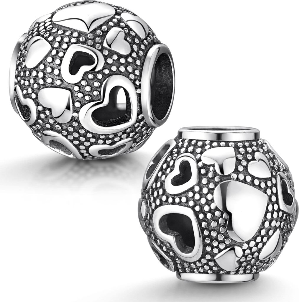 MATERIA by Matthias Wagner Herzen Bead Silber antik Produktbild 