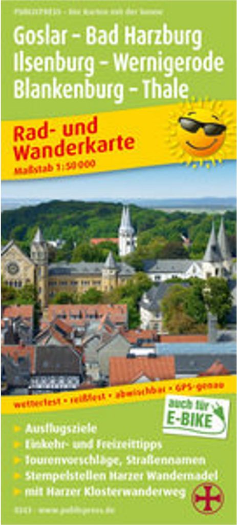 Publicpress Rad- und Wanderkarte Goslar, Bad Harzburg, Ilsenburg, Wernigerode, Blankenburg, Thale 1:50.000: Rad- und Wanderkarte mit Harzer ... 1:5000
