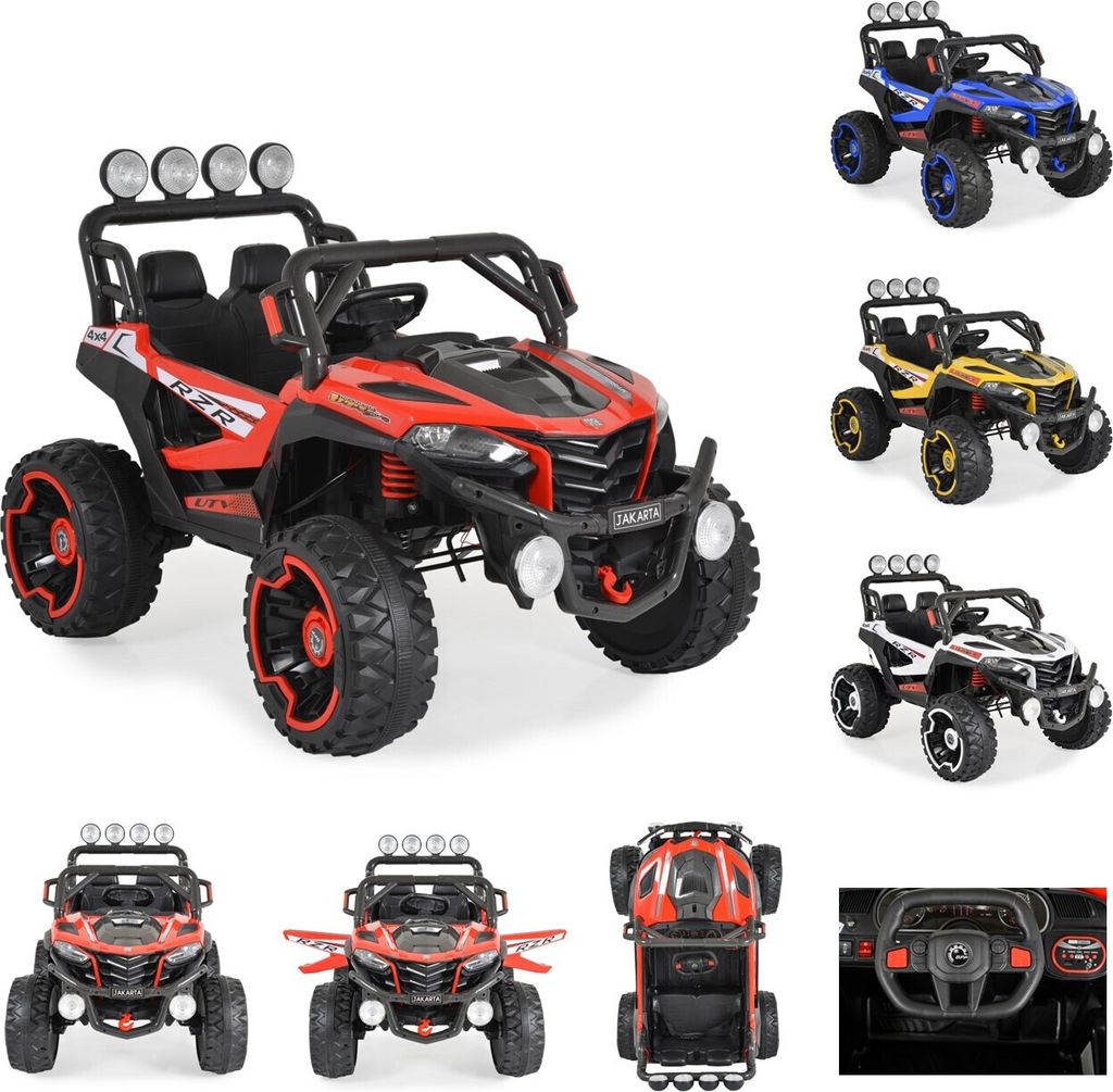 Moni Kinder Elektroauto Jeep Jakarta BLK-819, Fernbedienung, MP3, vier Motoren rot