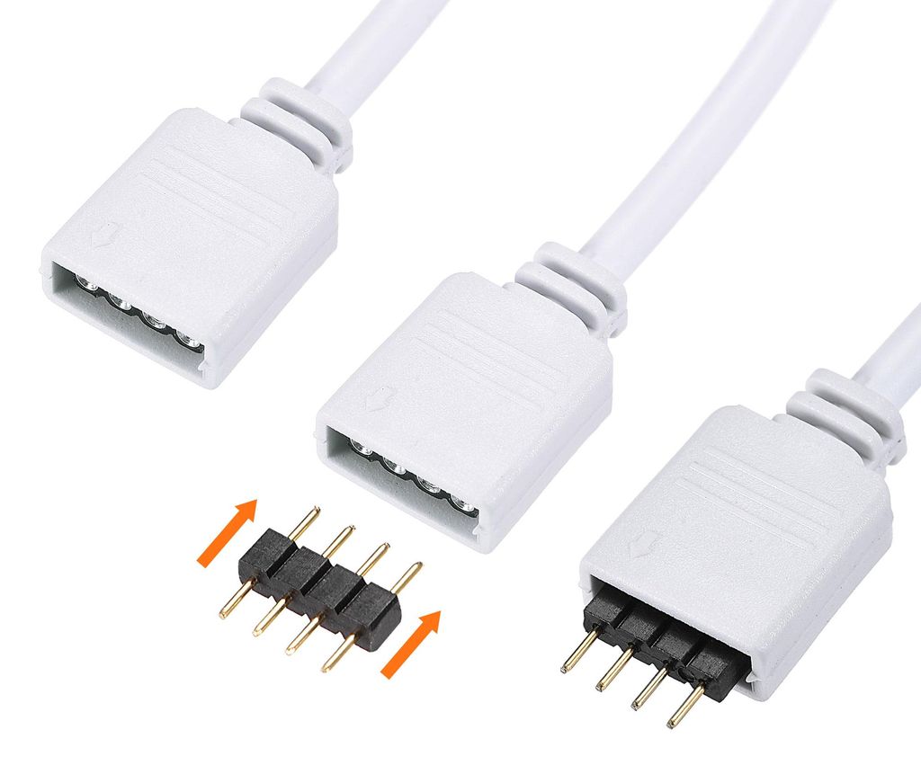 4 Pin 10mm RGB LED Strip Light Connector Verl?ngerungskabel 300mm L?nge Wei? 10Pcs mit 20Pcs Male 4 Pin Plugs