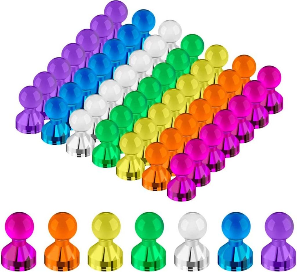 Whiteboard Magnete, 50 Stück Magnet 11 x 17mm Kunststoffmagnet Kegelmagnete Kühlschrank Magnete für Magnettafel, Whiteboard, Pinnwand