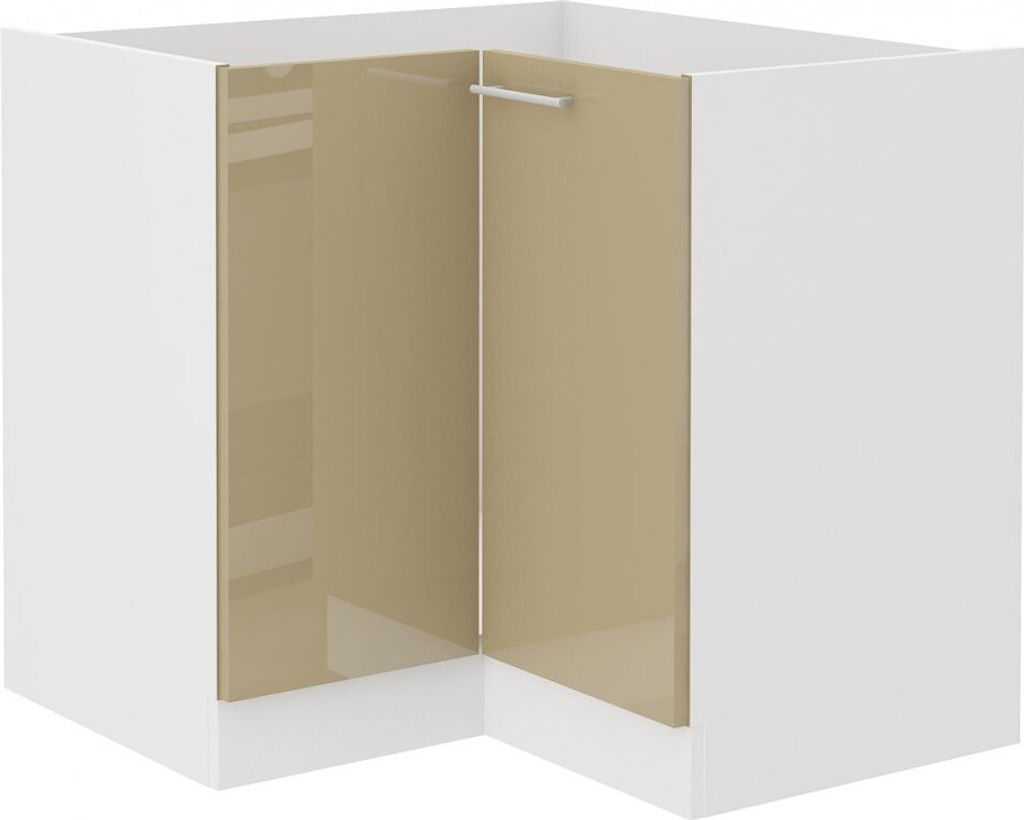 Unterer Eckschrank LAJLA – 89x89 cm, Cappuccino / Weiß