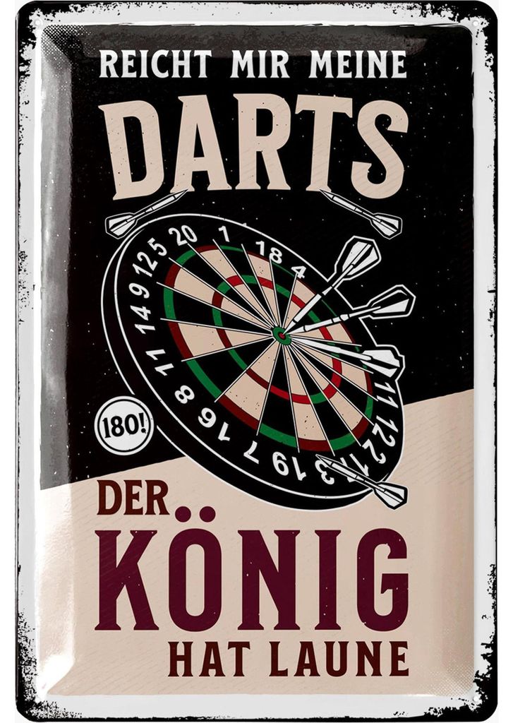 LANOLU Retro Blechschild Dart, Bar, Kneipen und Partykeller Produktbild 