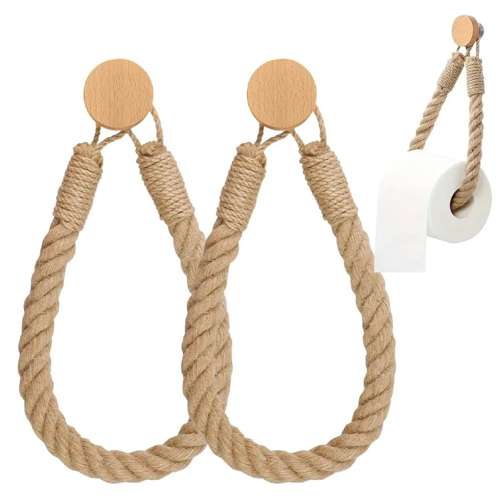 Porte-serviettes et papier toilette style bohème pour salle de bain