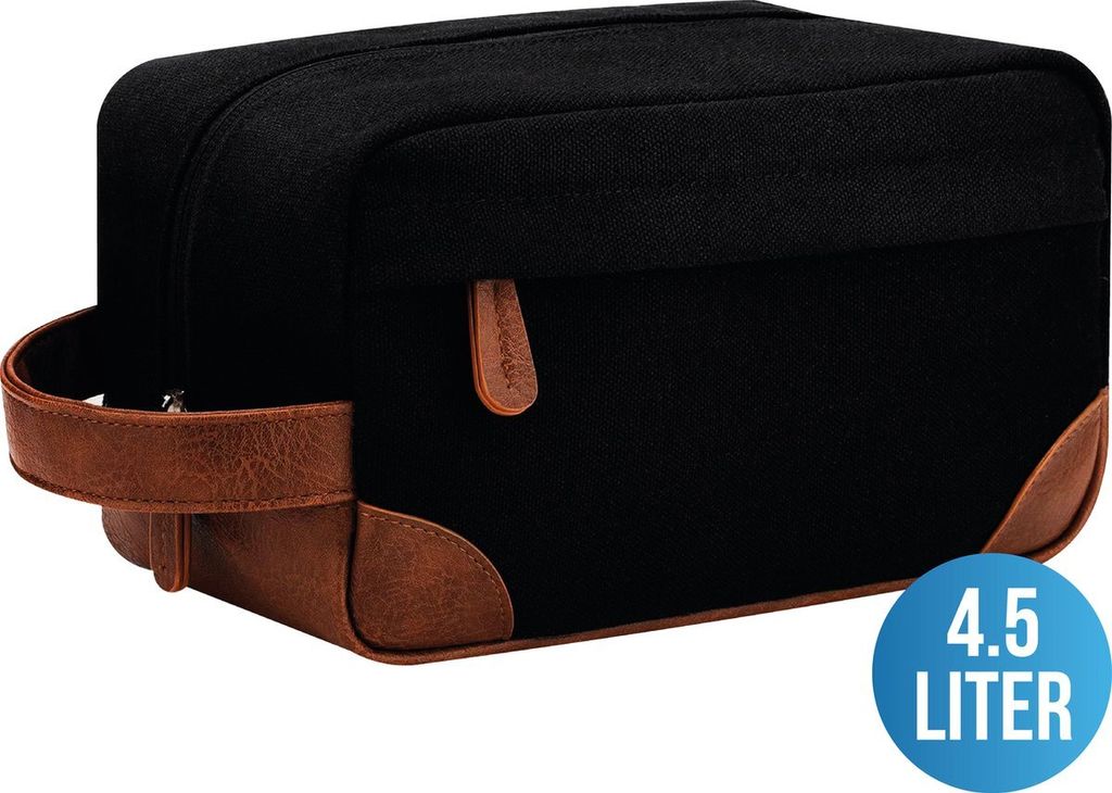 Kulturbeutel Herren Qumaxx – Luxus Waschtasche Schwarz – Ideal für Reisen – Ideales Geschenk für Männer – Toiletry Bag – Reiseorganizer