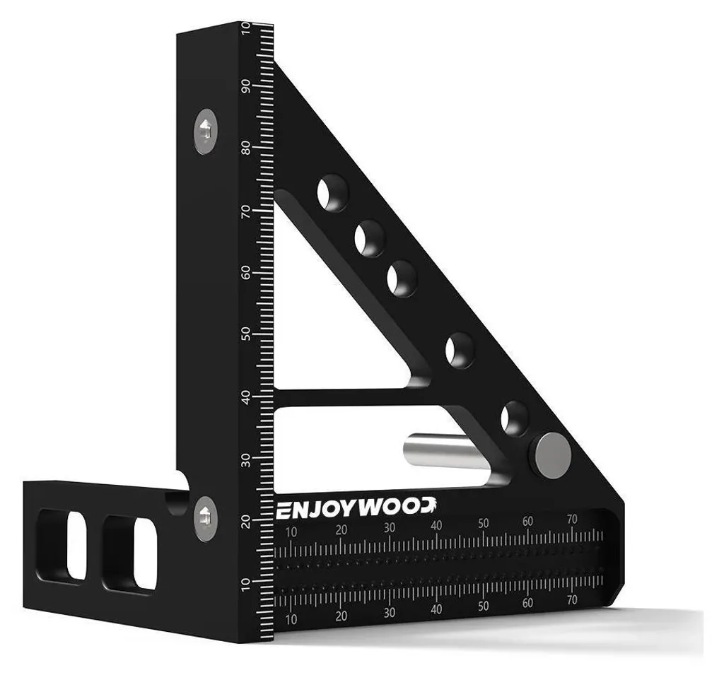 Jauge de Mesure 3D Angle 3-en-1 : Aluminium, Échelle Métrique 15cm Beige