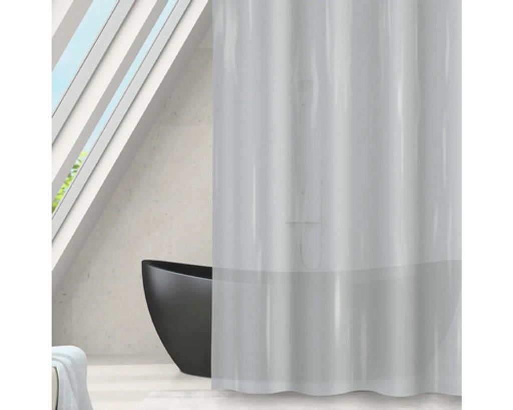Duschvorhang MSV ROMANA 180 x 180 cm hellgrau 149578