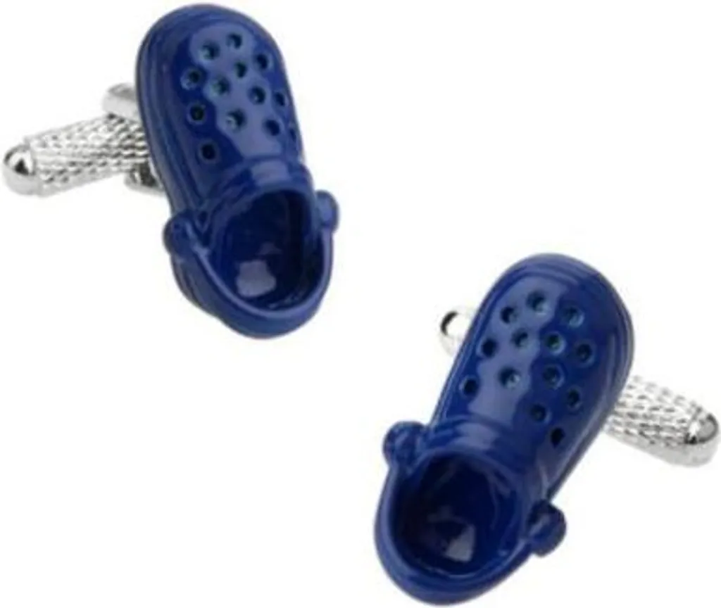 Boutons de manchette Kroksy en métal argenté poli pour chemise d'homme
