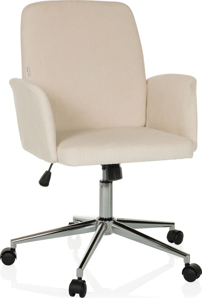hjh OFFICE Home Office Bürostuhl SOLAO CORD Schreibtischstuhl mit Armlehnen Stoff Drehstuhl