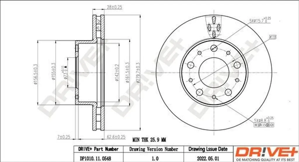 Disque de frein anti-vibration OE 4249 29 avant pour Jumper Ducato
