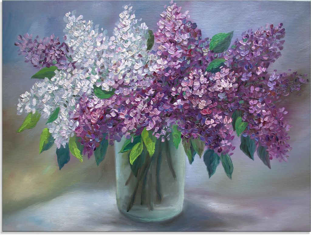 ARTland Glasbild Flieder Größe: 80x60 cm