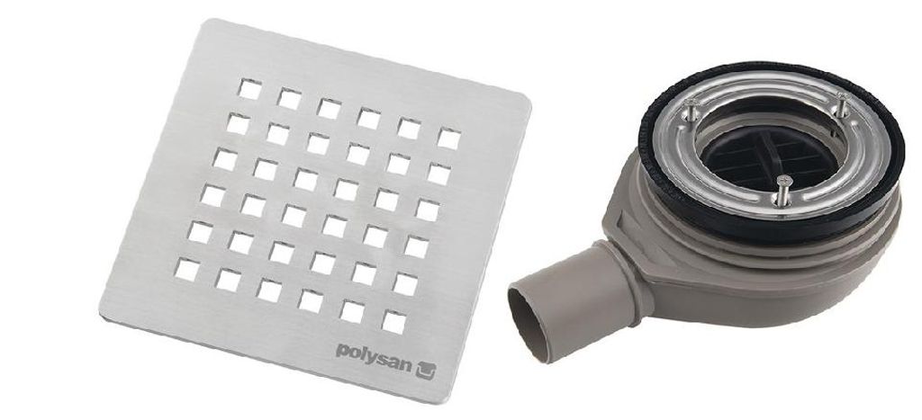 FLEXIA Duschwannensiphon, Ø 90mm, DN40, Edelstahl matt