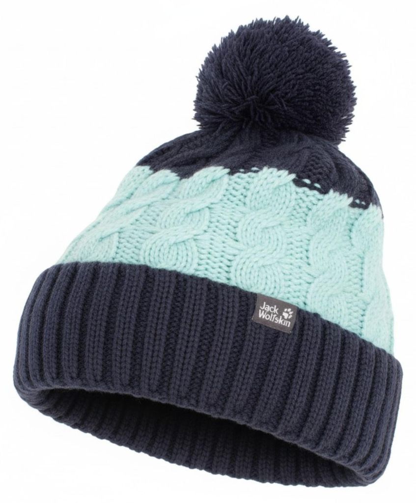 Jack Kinder Wolfskin Stormlock Pompom Beanie Winter ütze Fleece 1908071-4098 Größe M