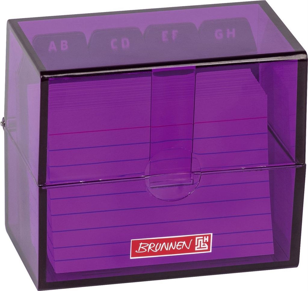 Karteibox A8 gefüllt purple Packung mit 3 Stück