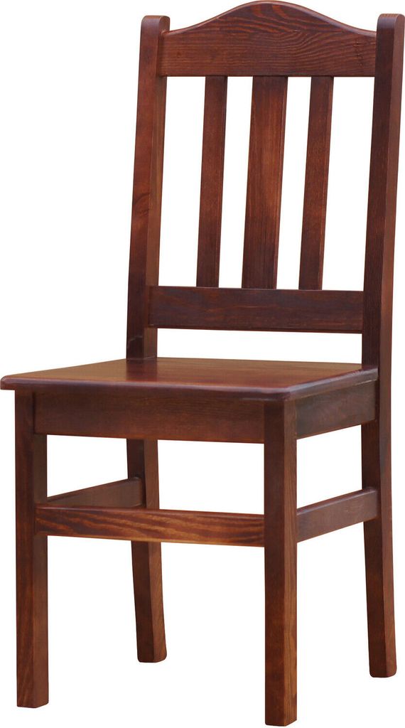 A wooden chair photographed against a white background.