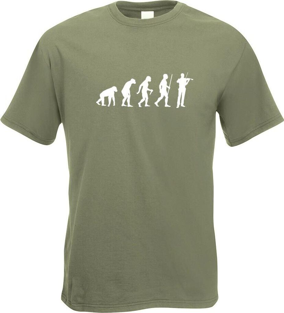 Kiwistar - T-Shirt - Olive - Violinist Geiger Evolution Motiv Bedruckt Funshirt Design Print - mit Motiv Bedruckt - Funshirt Design - Sport - Freiz...
