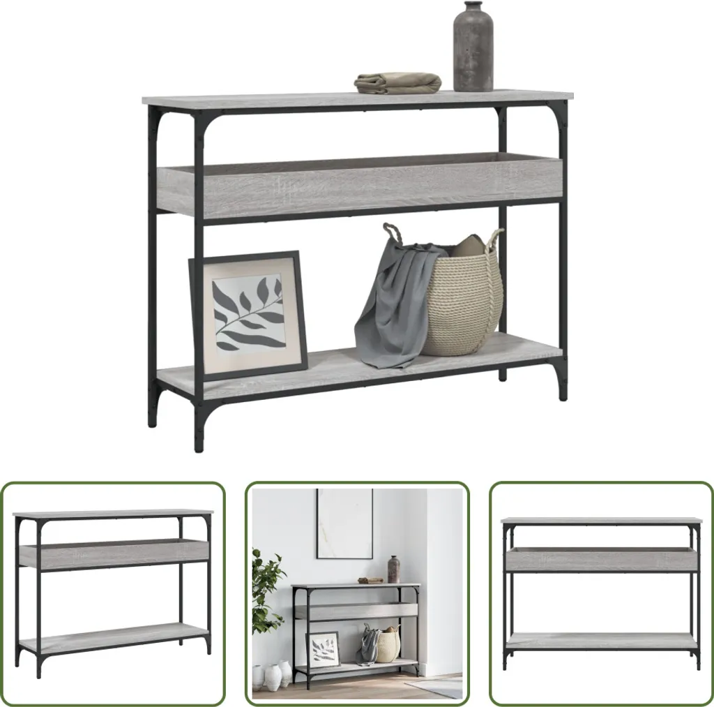 Tavolo Consolle Grigio Sonoma 100x29x75cm | Arredo Ingresso Living Store