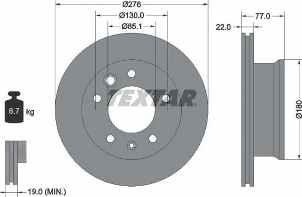 Disque de frein TEXTAR 92131503 haute qualité pour Mercedes Sprinter