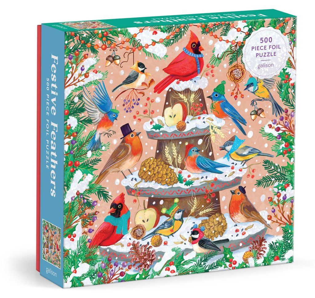 Festive Feathers 500 Piece Foil Puzzle Produktbild 