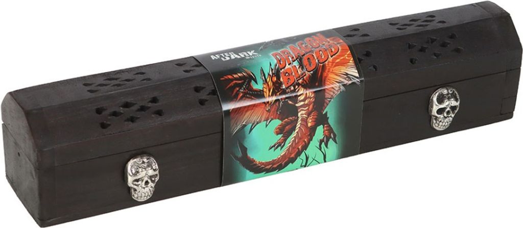";Dragon Blood"; 10 Räucherstäbchen & Holzbox als Set