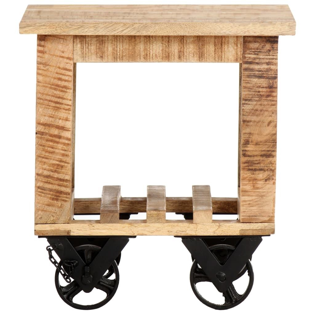 "WINTER SALE"Sofatisch/Beistelltische - elegante Design - mit Rädern 40x40x42 cm Raues Mangoholz - für Wohnzimmer, Eingang NEU8413294