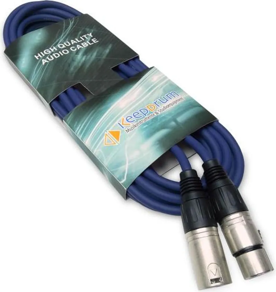 Câble Micro XLR Bleu 10m keepdrum MC-001XX pour Sono et Studio - 3
