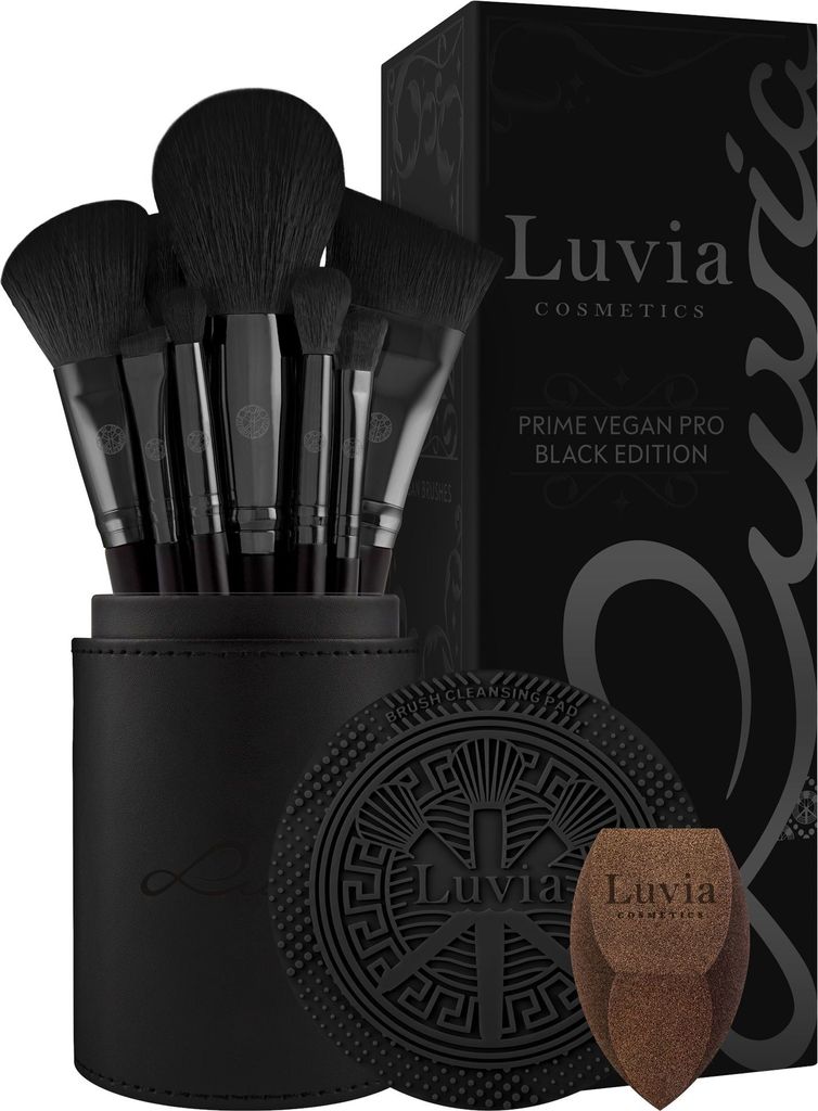 Luvia Cosmetics Prime Vegan Pro Black Edition Brush Set - 12 pcs