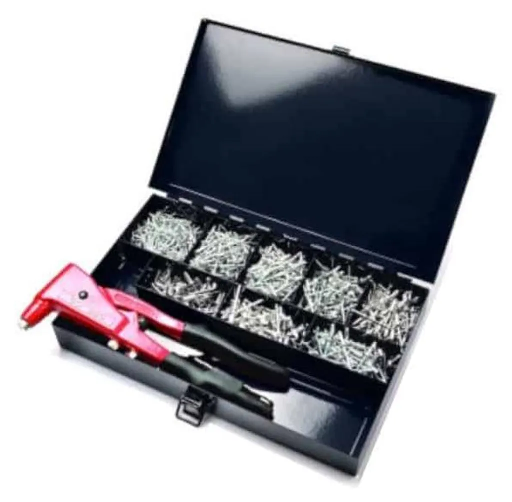 Coffret 1000 Rivets avec Pince GO9800 D-Work - Fixation Rapide en Acier