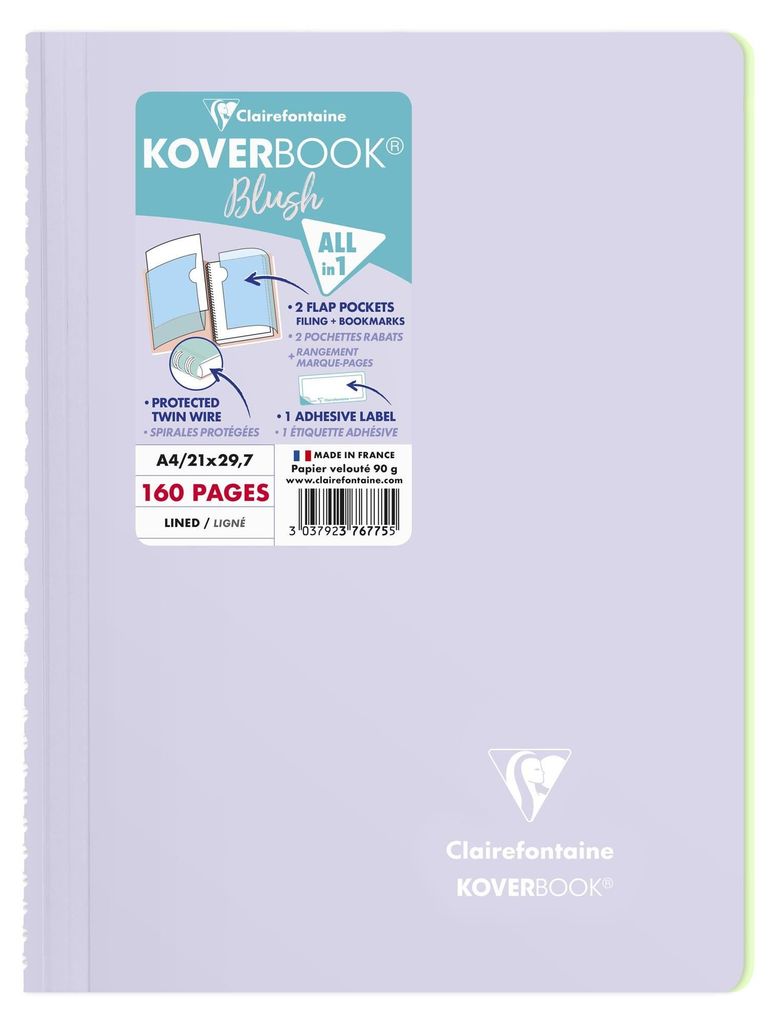 Clairefontaine Spiralblock lin KB Blush A4 lil
