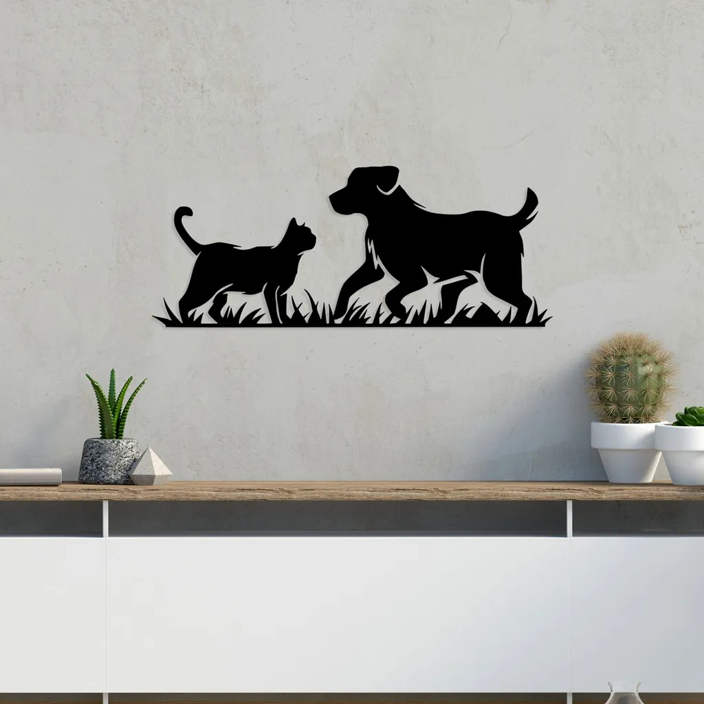Décoration Murale Métallique Noire Wallity 70x28cm pour Salon Moderne