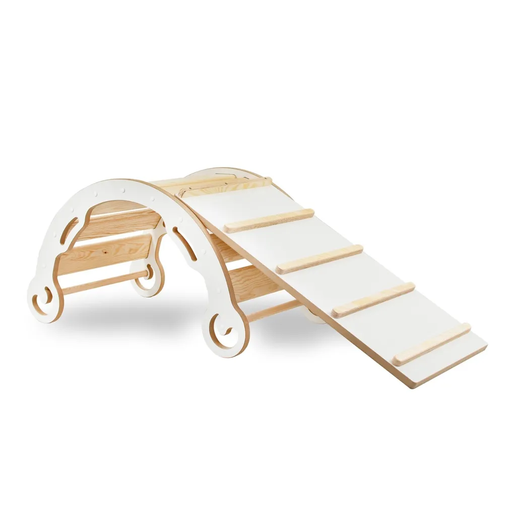 Arco di arrampicata Woodforkid Leo M con Scivolo: Legno di Betulla