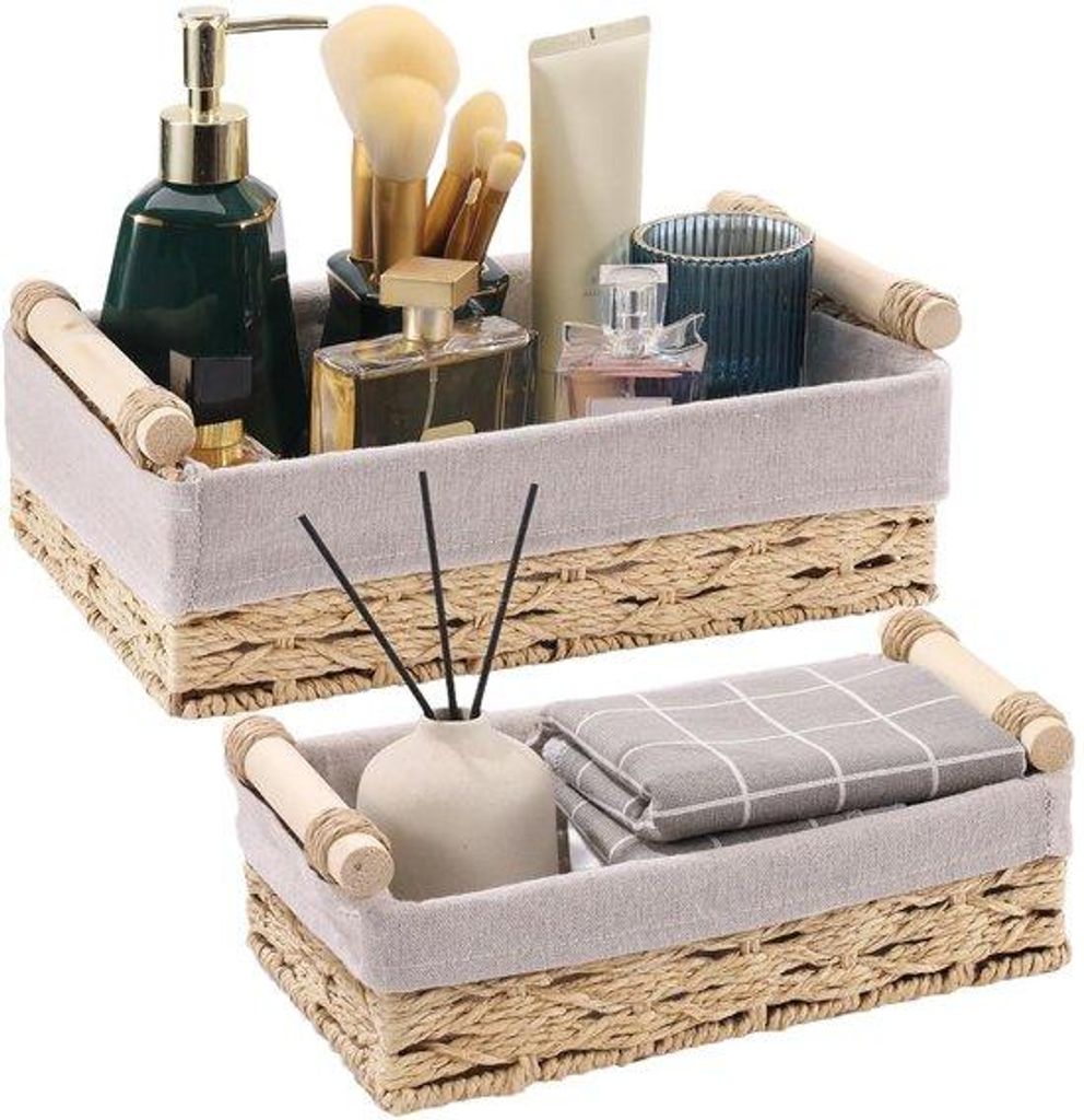 Rechtecke Kisten - Natürliche Materialien - Set von 2 - 30,5x20x10 cm und 25x15x8 cm