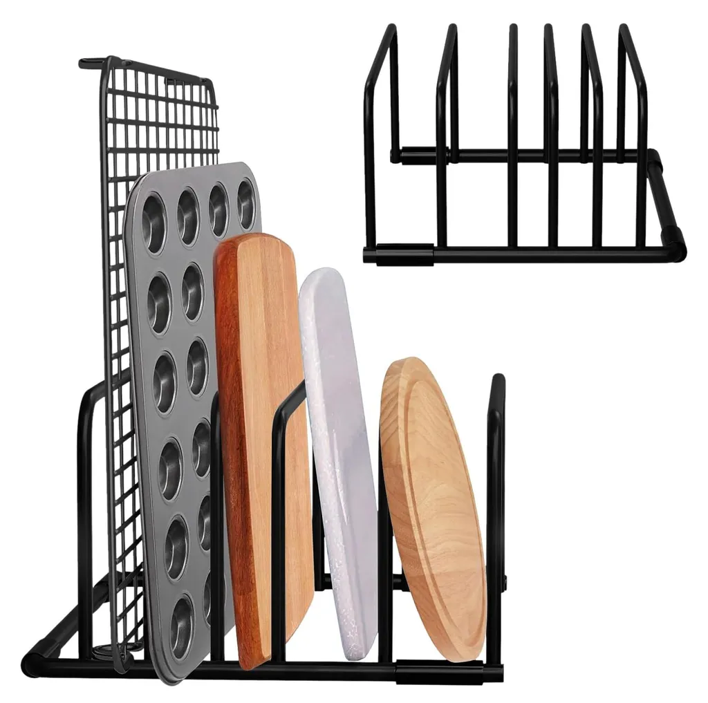 Support Planche à Découper Métal - Rangement 5 Fentes pour Cuisine