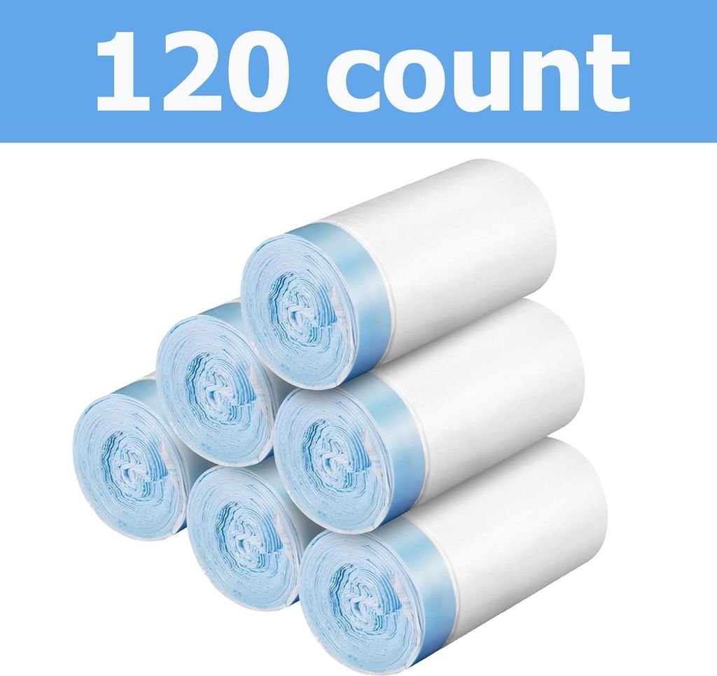 Ersatz Abfallbeutel, 6 Rollen, 120 Stš¹ck, 55 x 30 cm, tragbare Katzenstreu Auffangbeutel fš¹r selbstreinigende Katzentoilette