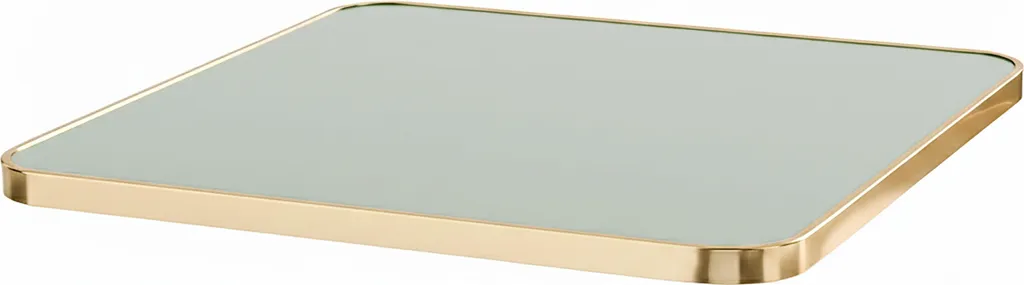 Top Tavolo 70 cm Effetto Marmo Oviala - Bordo Alluminio Salvia