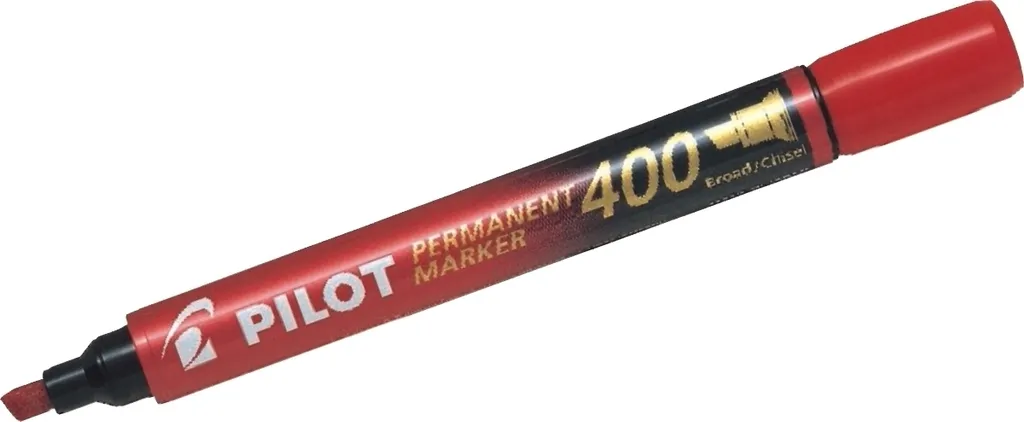 Marqueur Pilot 400 Permanent rouge pointe biseautée pour marquage durable