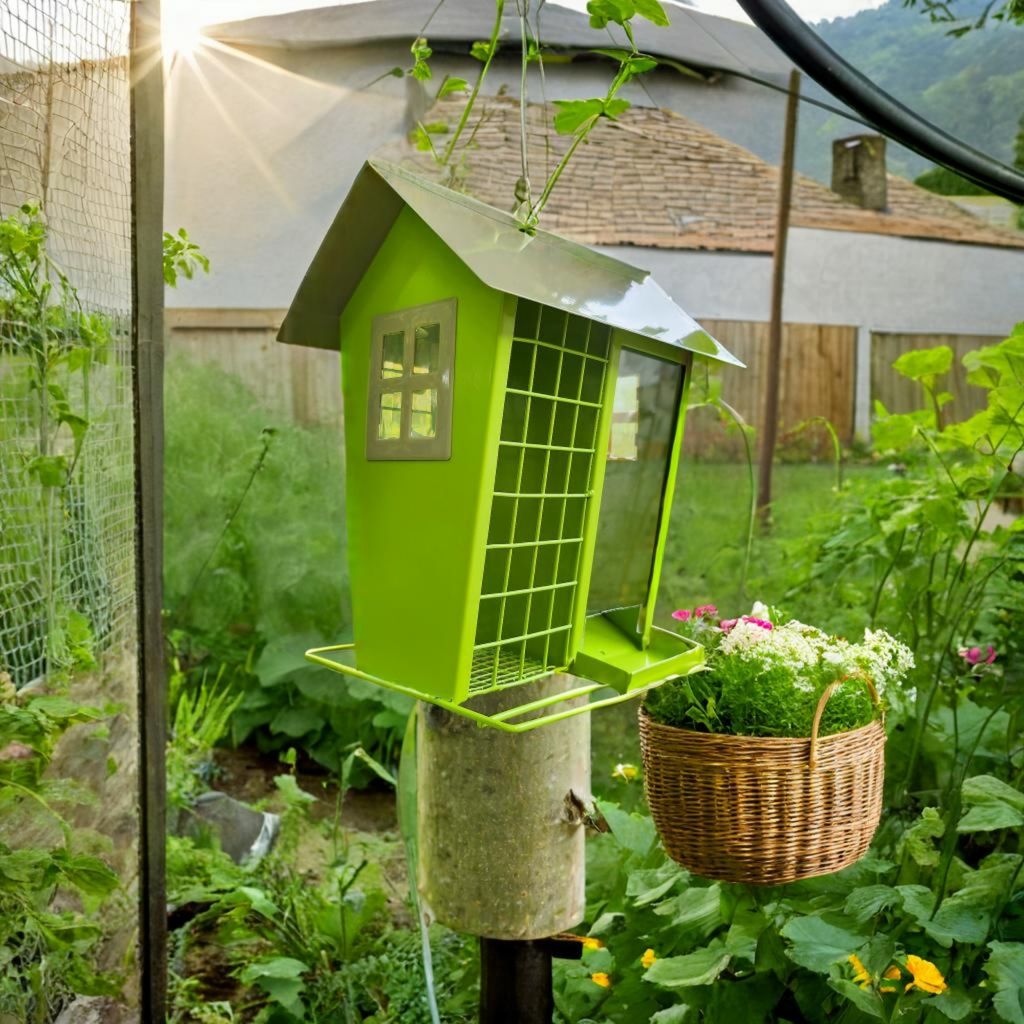 Heath Outdoor Gossamer Butterfly Vogelfutterstation Rosa - Mit 4 Sitzstangen, Für Bis Zu 1 Pfund Samen
