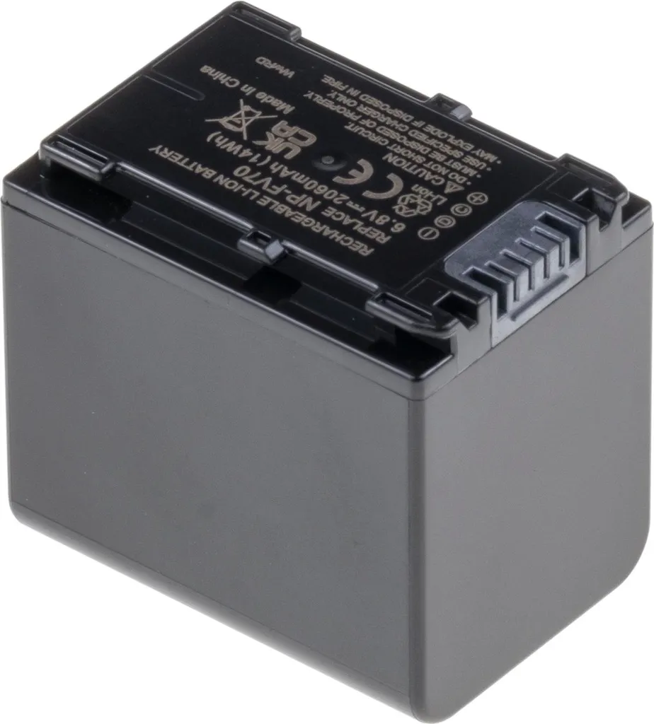 Batteria T6 Power Sony NP-FV70 2060mAh 14Wh Grigia | Ricambio Alta Qualità