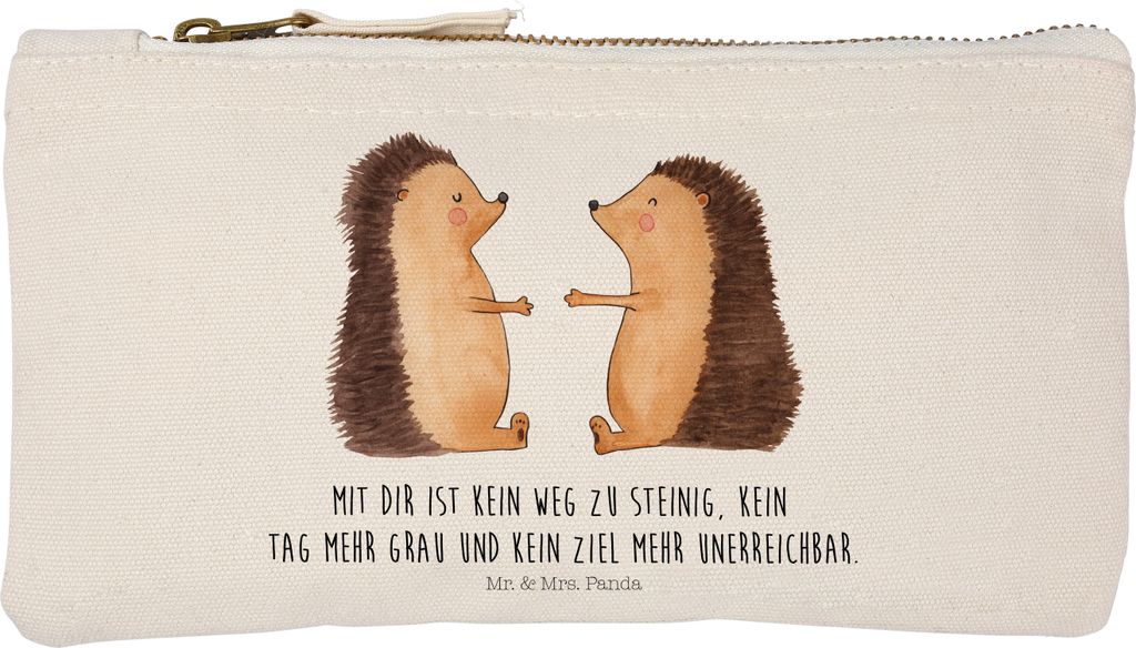 Mr. & Mrs. Panda Mäppchen Igel Liebe Größe S Klein - Weiß - Geschenk, Hochzeit, pencil case, Hochzeitstag, Kosmetikbeutel, Etui, Verlobung, Was...