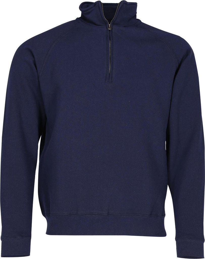 Fruit of the Loom Classic Zip Neck Sweat ,Farbe: deep navy ,Größe: XL