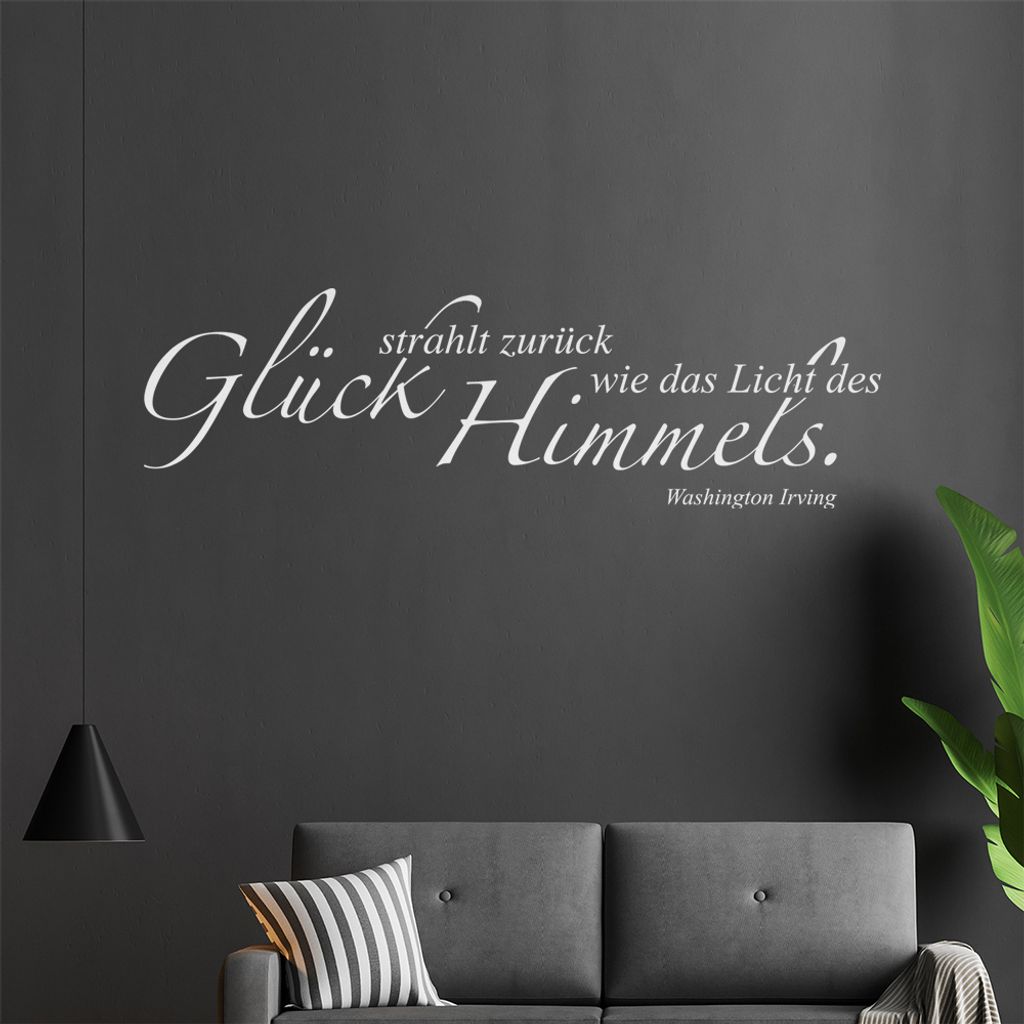Glück strahlt zurück ... Wandtattoo in 6 Größen - Wandaufkleber Wall Sticker - Dekoration, Küche, Wohnzimmer, Schlafzimmer, Badezimmer