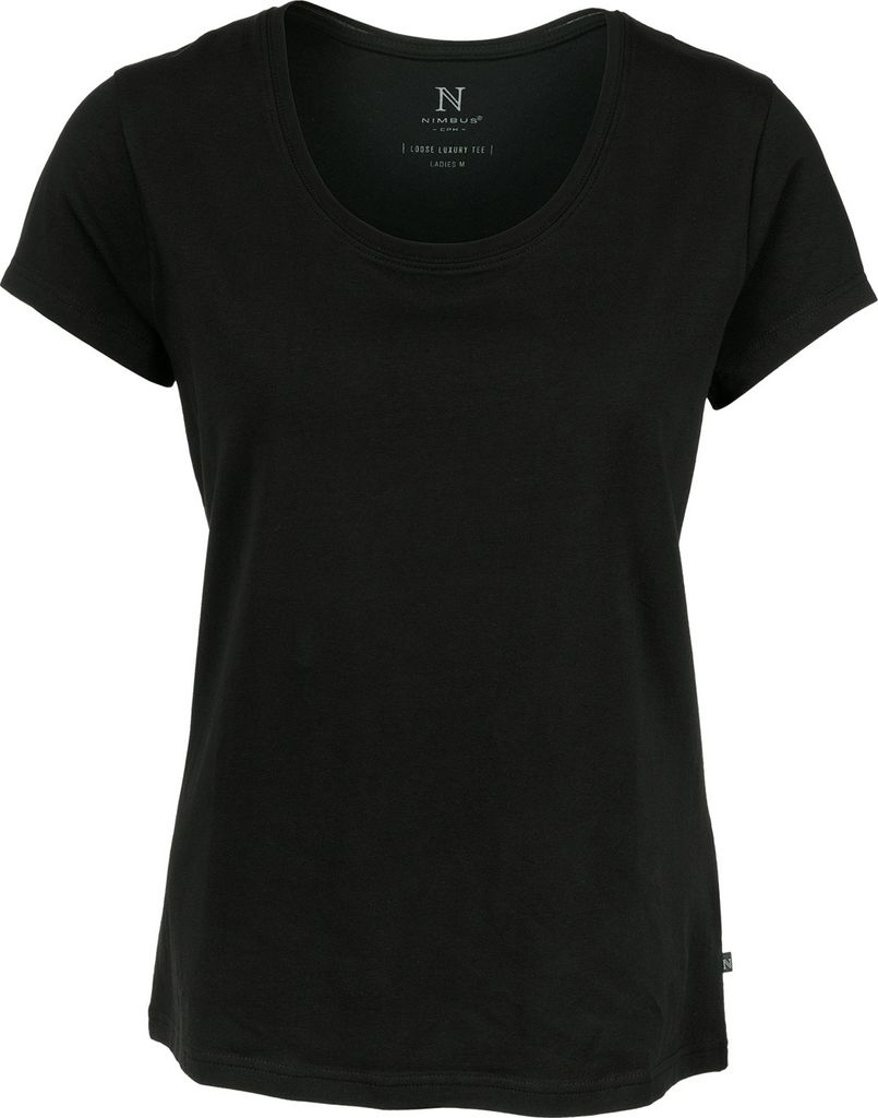Nimbus Damen T-Shirt Montauk Essential Kurzarm RW5656 (2XL) (Schwarz)