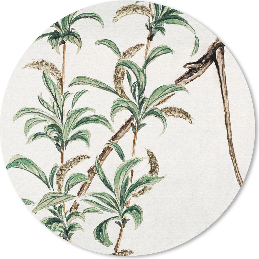 MuchoWow Mauspad Mousepad Vintage - Blätter - Japanisch 20x20 cm - Mousepads - Maus Mat - Pad - Mausunterlage - Schreibtischmatte