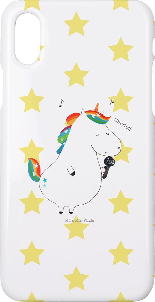 Mr. & Mrs. Panda Iphone 10 Handyhülle Einhorn Sänger - Weiß - Geschenk, Geburtstag, Handy, Unicorn, Fest, X, Disco, Hülle, Cover, Einhörner