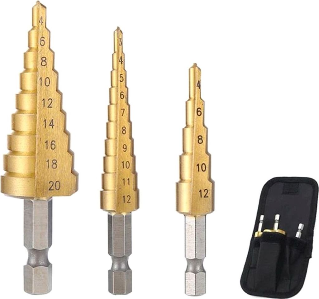 Stufenbohrer - Präzision und Vielseitigkeit - Effizientes Bohren - Hochwertiges Set - Langlebige HSS-Kegelbohrer - Professionelles Werkzeug - Stabile
