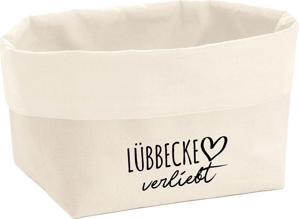 Huuraa Organizer Lübbecke verliebt 3 Liter Medium Canvas Baumwolle Utensilo Geschenkidee