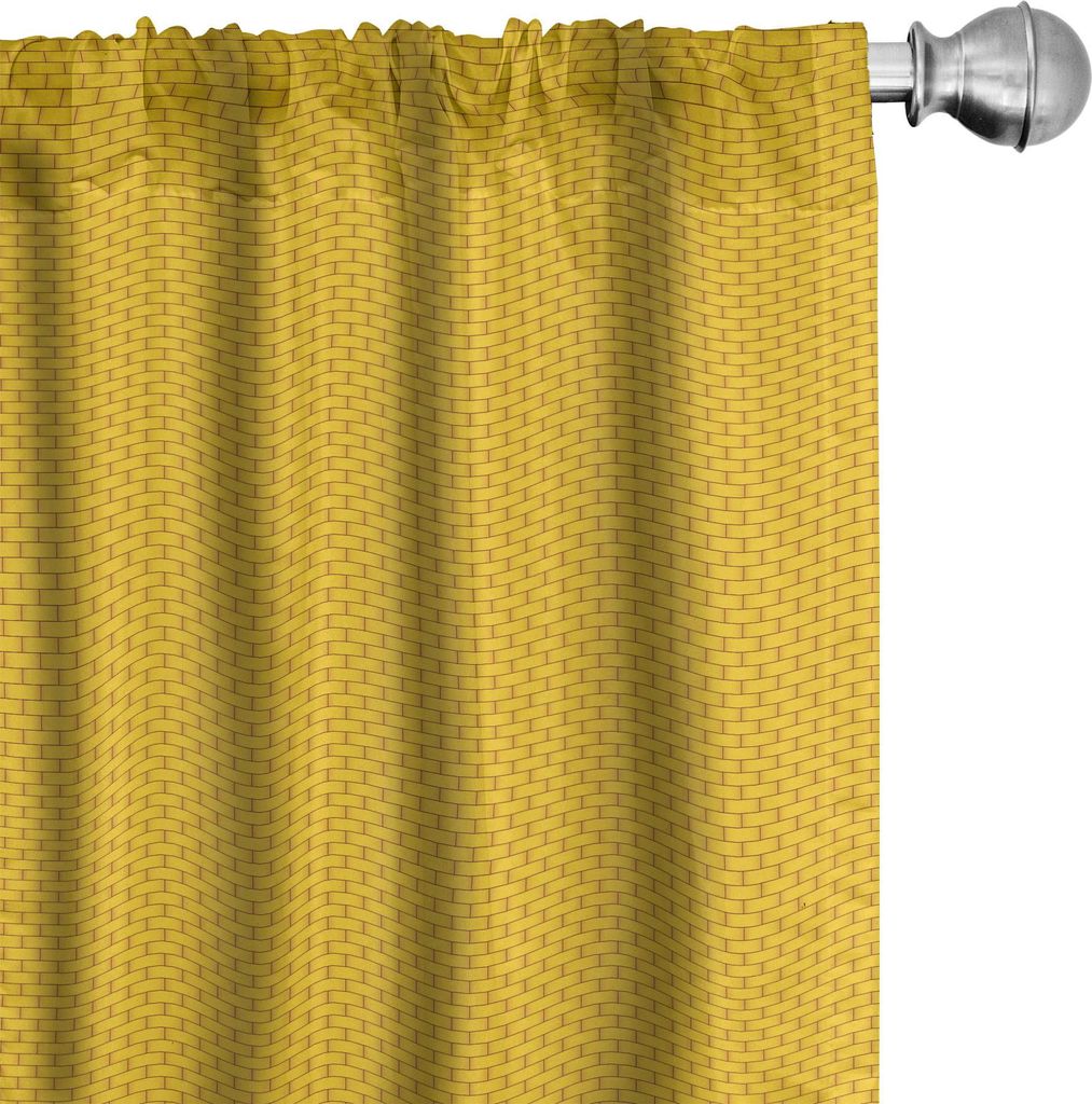 ABAKUHAUS Backstein Vorhänge, Gardinen, Illustration von Classic Grund Mini Rectangles symmetrisch angeordnet, 2 Stück 75 x 225 cm, Erde Gelb Pal...