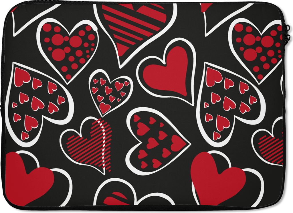 MuchoWow Laptop Hülle 13 Zoll Mädchen - Herz - Liebe - Muster - Mädchen - Kinder - Kind Laptoptasche - Laptophülle - Sleeve - Rundumschutz